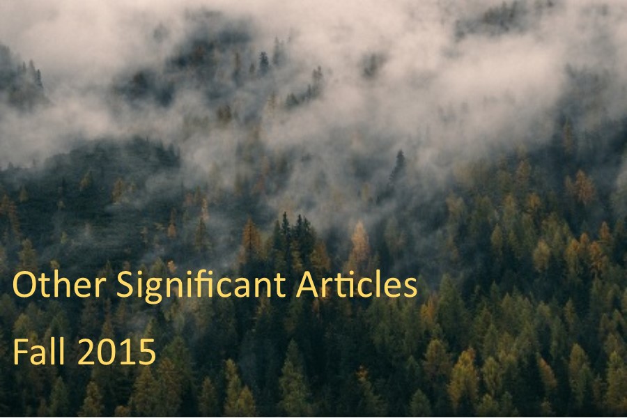 Fall 2015: Other Significant Articles