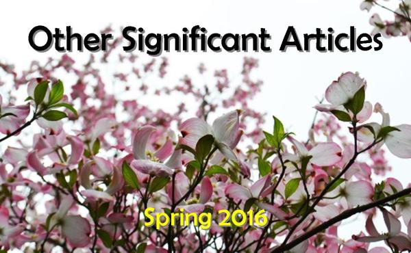 Spring 2016: Other Significant Articles