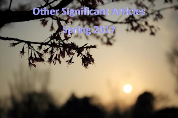 Spring 2017: Other Significant Articles
