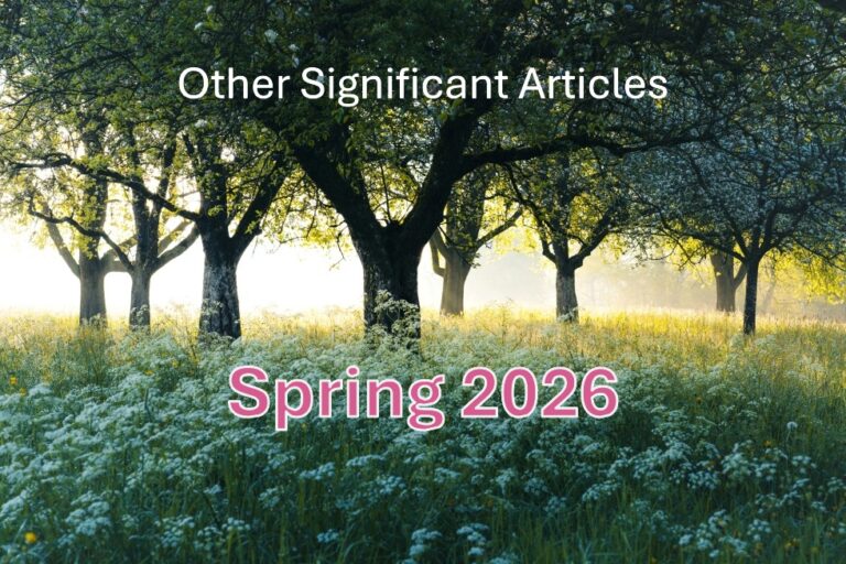Spring 2026: Other Significant Articles